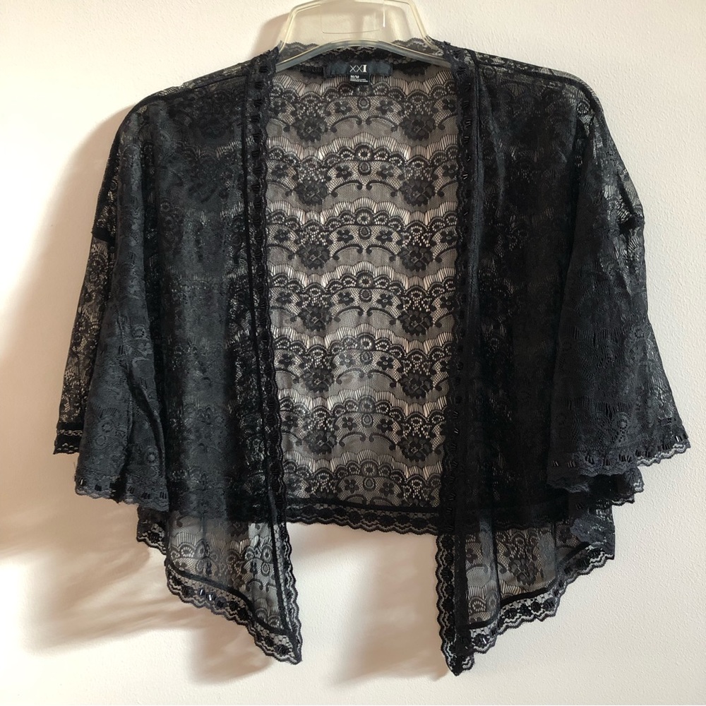 Black Lace Bolero Top